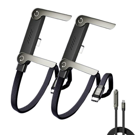 2-in-1 Invisible Holder Charger Cable – Fast Charging Cord with Built-in Phone Stand, 240W Super Fast Charging Cord with Built-in Folding Phone Stand, Type-C Cable for iPhone Gaming