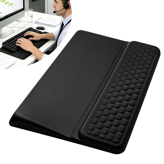 2-in-1 Keyboard Wrist Rest Pad, EEEkit Adjustable Ergonomic Memory Foam Keyboard Wrist Support for Office and Gaming