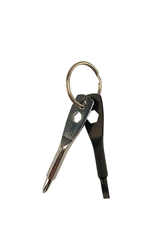 2-in-1 Keychain Screwdriver Gifts,Pocket Screwdriver Set - Keychain - Portable Repair Tool for Small Projects,Furniture - Compact and Ergonomic Flat Head and Phillips Key Screwdriver(Silver2)