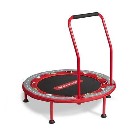 Radio Flyer 2-in-1 Kids' Trampoline with Racetrack Play Mat, 3 Feet Wide