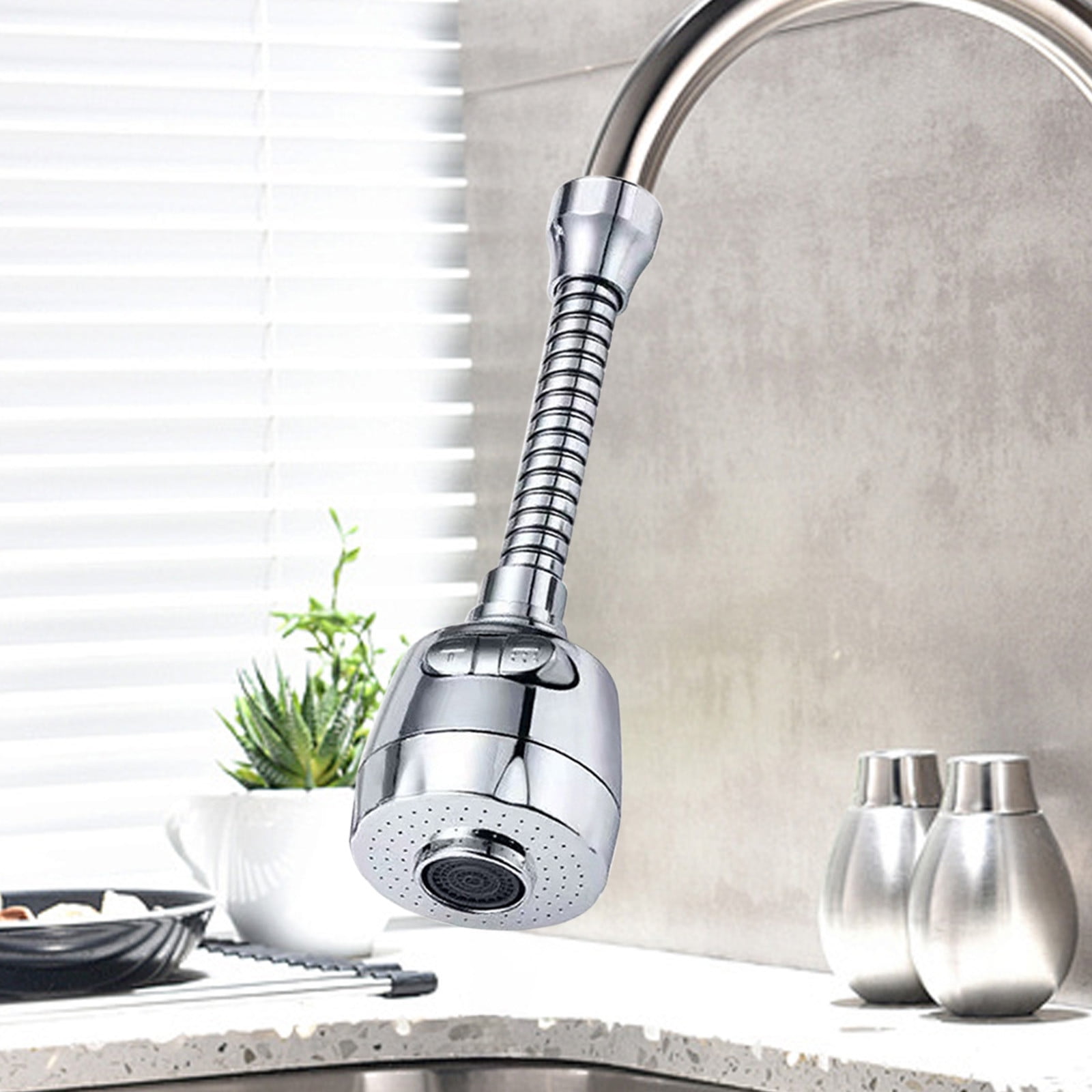 2-in-1 Kitchen Faucet Water Filter & Extender Swivel Spout, White ...