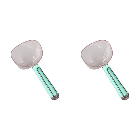 2-in-1 Kitchen Measuring Scoop Set - Rice Flour Shovel Baking Tools Dual Function Food Grade Plastic Utensils(Light Blue)
