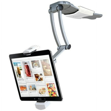 CTA Digital - 2-in-1 Kitchen Mount for Most Tablets - Silver