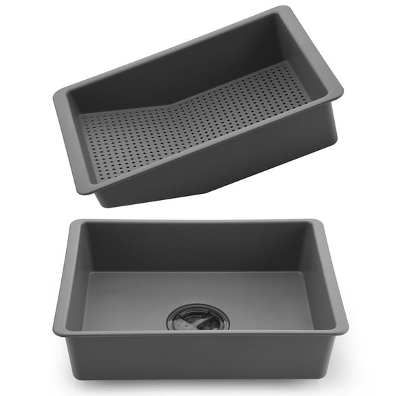 2-in-1 Kitchen Sink Dish Basin Set with Filter Drain Stopper