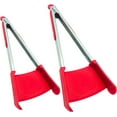 thumbnail image 1 of 2 in 1 Kitchen Spatula & Tongs Non-Stick.Stainless Steel Frame.Heat Resistant.Silicone & Dishwasher Safe.2 Pack (Red), 1 of 5