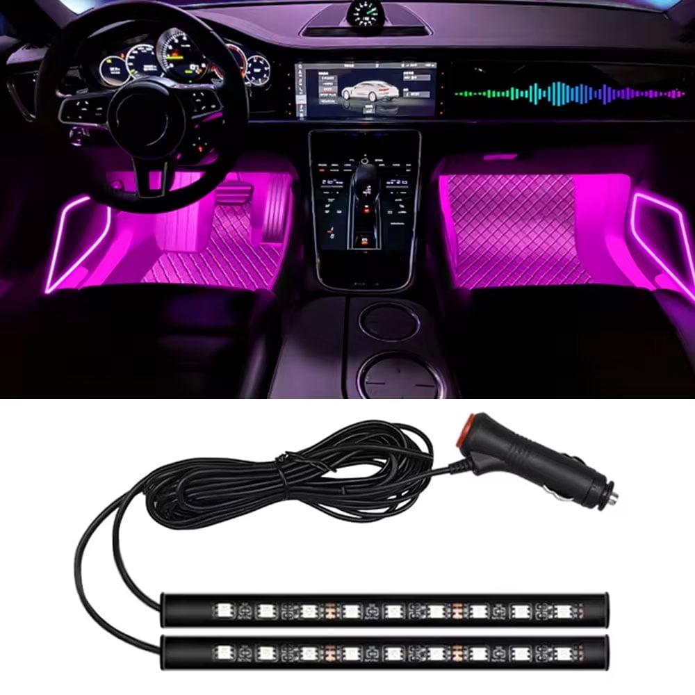 2 in 1 LED Car Neon Light Foot Light LED Interior Decoration Backlight ...