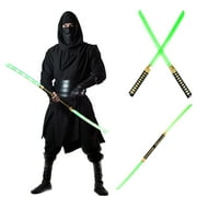 2 in 1 LED Light up Ninja Toy Sword with Motion Sounds Excellent Gift For Costume and Birthday Green