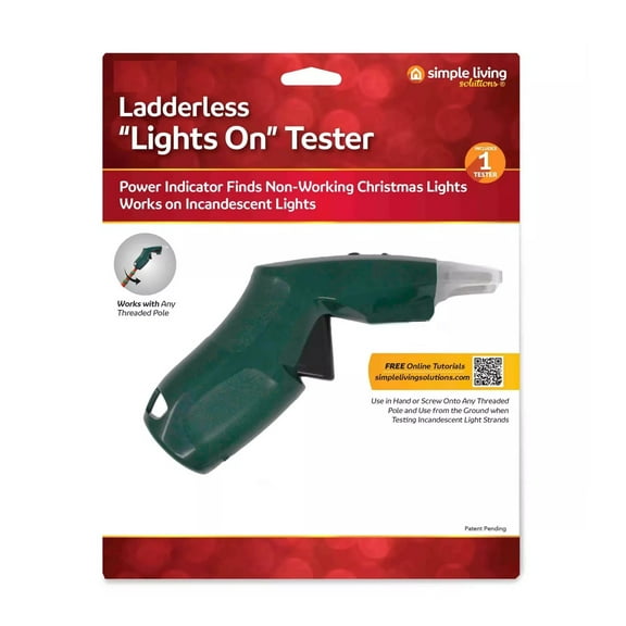 Simple Living Solutions 2-in-1 Adjustable Ladderless Light Tester, LED & Incandescent Bulb Tester with Extension Pole Compatibility