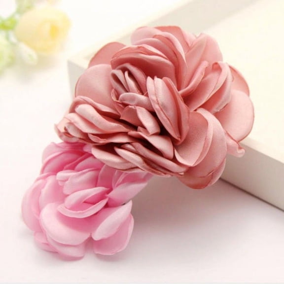 2 in 1 Large Rose Flower Hairpins and Hair Clips for Women, 4 Colors