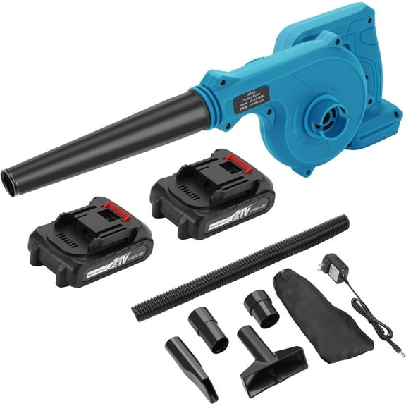 2-in-1 Leaf Blower Cordless & Handheld Vacuum Cleaner Battery Powered - Come with 21V 2 Batteries and Charger - Stepless Speed Control for Lawn Care, Dust Snow Blowing