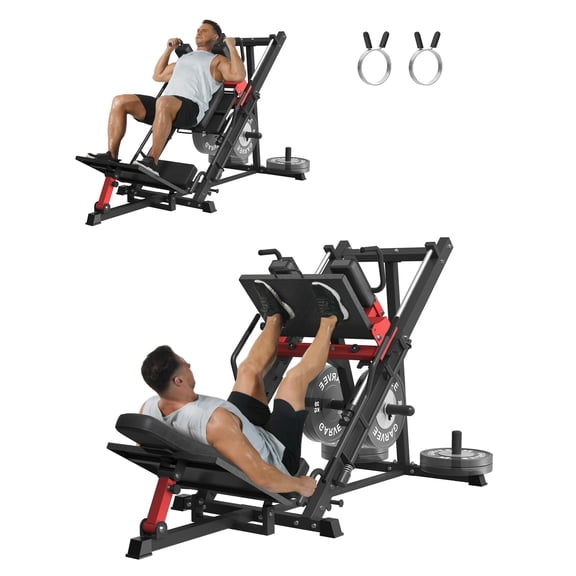 2-in-1 Leg Press&Hack Squat Machine, Heavy Duty Strength Training Equipment for Home Gym, Adjustable Leg Machine for Quads, Glutes, and Calves, 1000 lbs Capacity
