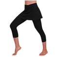 thumbnail image 1 of 2-in-1 Leggings with Skirt for Women High Waisted Yoga Capris Tummy Control Active Skirted Leggings Stretchy Workout Fitness Outfits, 1 of 6