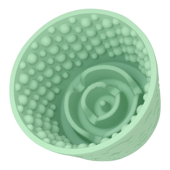 2-in-1 Licking Toy & Silicone Slow Feeder Bowls with Suction Cup - Non-Slip Mat for Bored Small Breed Dogs,Anxiety Relief,Anti-Choking(3"×4.3",Light Green)