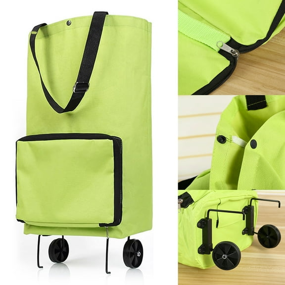 2 in 1 Lightweight Collapsible Shopping Cart, Folding Cart with Wheels, Reusable