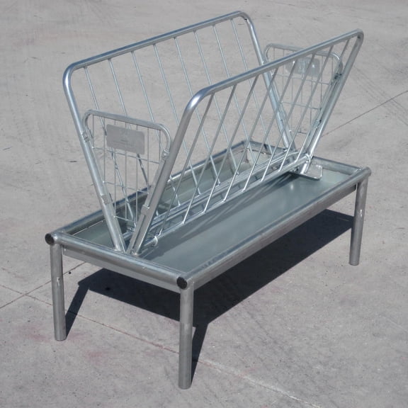 2-in-1 Livestock Feeder Trough with Hay Rack & Grain Bottom Trough | Heavy Duty Dual-Compartment Feeder for Sheep, Goats, Cattle & Horses | Galvanized & Stainless Steel, Weatherproof [Select Size / W