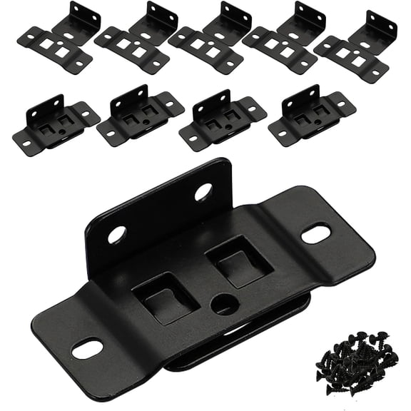 2-in-1 Locking Insert Brackets 10 Pack, UWMDHRC 1.2mm Heavy-Duty L-Shaped 90 Angle Bed Frame Connectors