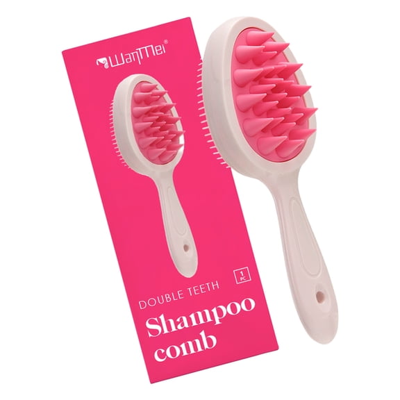 2 in 1 Long Handle Shampoo Brush Hair Washing Brush Silicone Scalp Massage Brush Double Side Body Scrubber Bath Brush