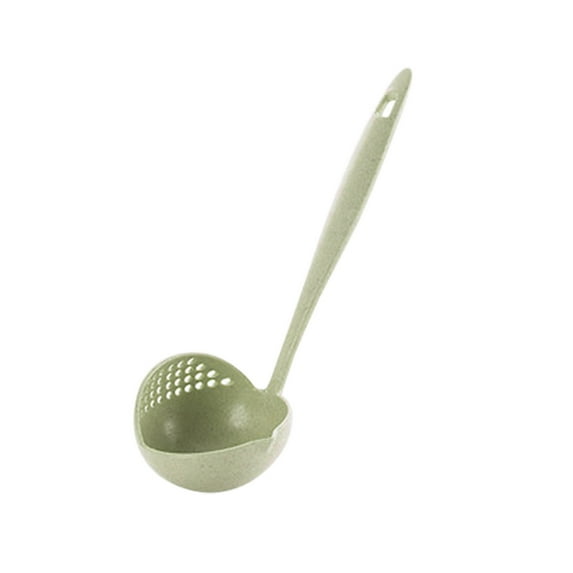 2-in-1 Long Handle Skimmer & Strainer - Heat-Resistant Plastic Soup Spoon for Cooking, Frying - Lightweight & Easy Clean Kitchen Tool