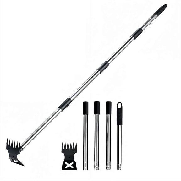 2-in-1 Long Handle Weeding Tool –58″ Manual Weeder Remover Tool, Manual Weed Puller for Yard, Lawn, Patio and Garden