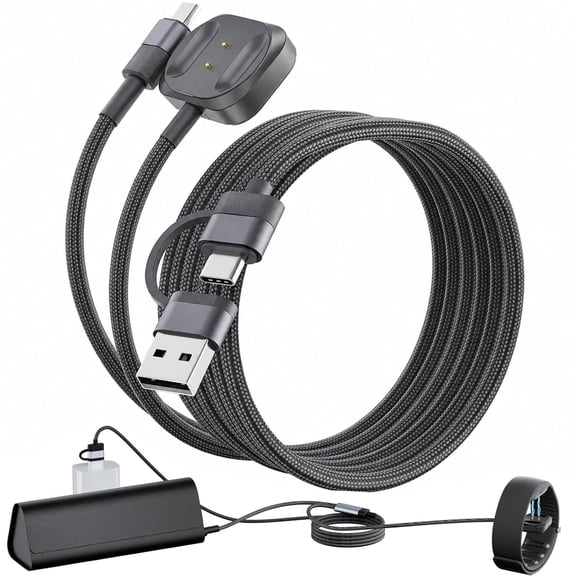 2-in-1 Magnetic Charger for Meta Neural Band & Display Smart Glasses, Fast Charging Cable for Meta Display Smart Glasses, USB-C Safe and Portable Travel/Car/Phone/Laptop Charging Cable