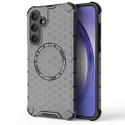 2-in-1 Magnetic Phone Case for Samsung Galaxy A16 5G, [Anti-fall] [Compatible with MagSafe] Shockproof Translucent Honeycomb Pattern Back Ultra Slim Protective Case for Samsung Galaxy A16 5G,Black