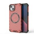 thumbnail image 1 of 2-in-1 Magnetic Phone Case for iPhone 13, [Anti-fall] [Compatible with MagSafe] Shockproof Translucent Honeycomb Pattern Back Ultra Slim Protective Case for iPhone 13,Red, 1 of 11