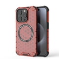 thumbnail image 1 of 2-in-1 Magnetic Phone Case for iPhone 15 Pro Max, [Anti-fall] [Compatible with MagSafe] Shockproof Translucent Honeycomb Pattern Back Ultra Slim Protective Case for iPhone 15 Pro Max,Red, 1 of 11