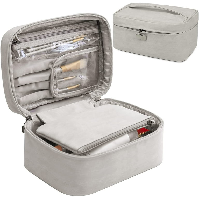 Caboodles Take It Touch-Up Tote, Cosmetic Case, Gray 