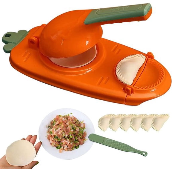 2-in-1 Manual Dough Press and Dumpling Maker - Premium Empanada, Pastry, Pierogi, and Ravioli Press Mold, Easy Kitchen Baking Tool for Fast Handmade Pocket Pies and Turnovers