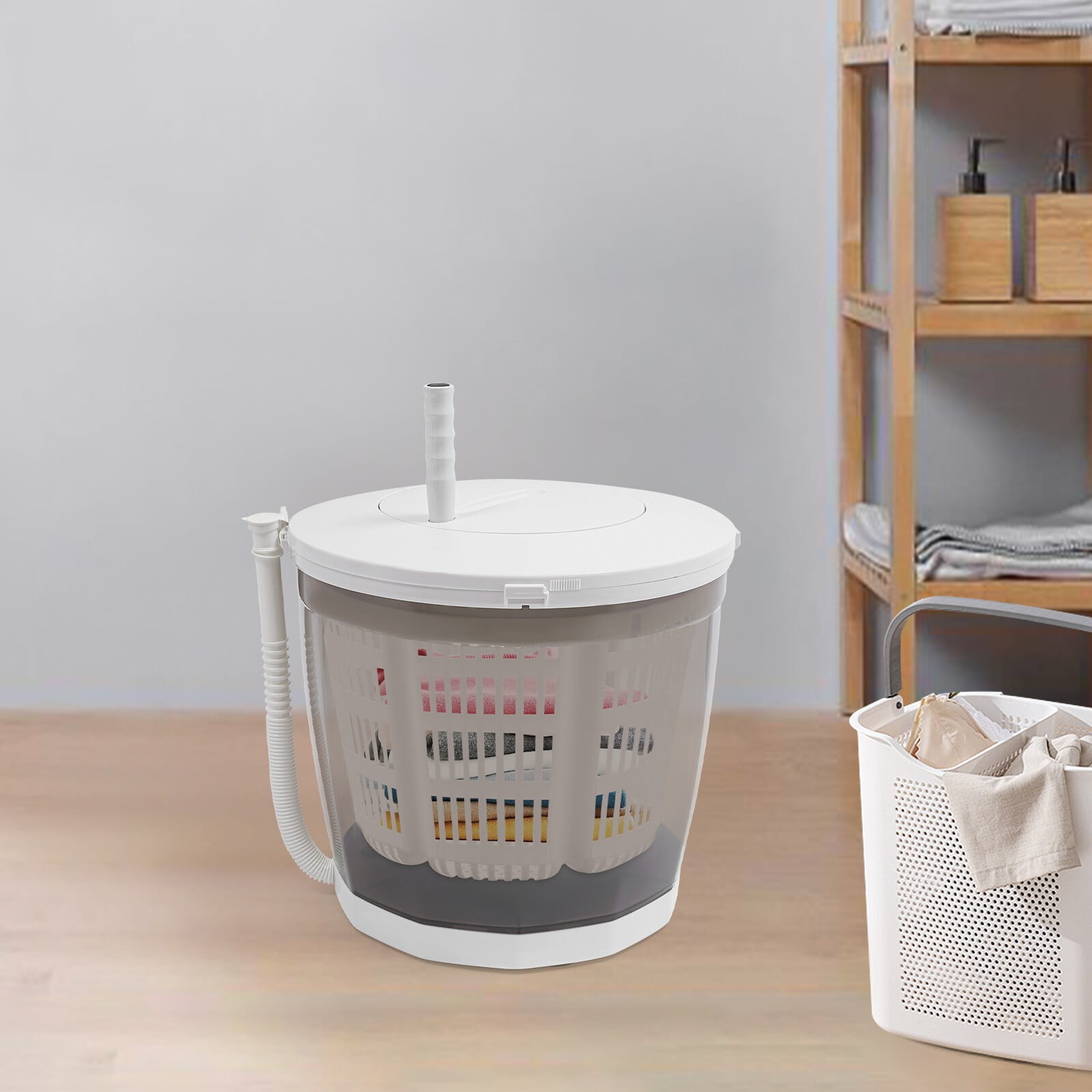 2 in 1 Manual Mini Portable Washing Machine Compact Washer Clothes Spin Dryer 13.8*12.6in Used in RVs, Camping, Apartments
