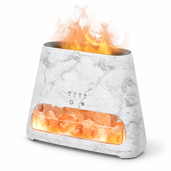2-in-1 Marble Oil Diffuser with Himalayan Salt Lamp for Home Use