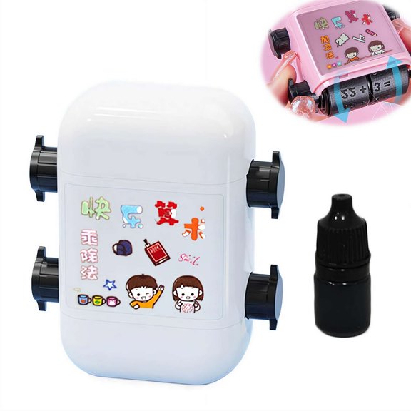 2-in-1 Math Roller Stamp for Kids, Self-Inking Addition Subtraction Multiplication & Fill-in-The-Blank Tool, Refillable Maths Practice Roller or Kindergarten Homeschool Classroom Supplies, Math Gifts