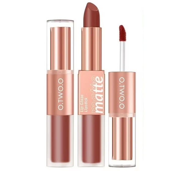 O.TWO.O 2-in-1 Matte Lipgloss - L09- Terracotta, Medium – Long-Lasting, Lightweight Velvet Texture