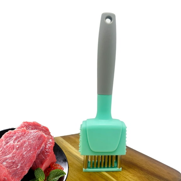 2-in-1 Meat Tenderizer Needle Tool Stainless Steel Meat Pounder with Tenderizing Needles for Steak Chicken Beef Pork Kitchen Cooking
