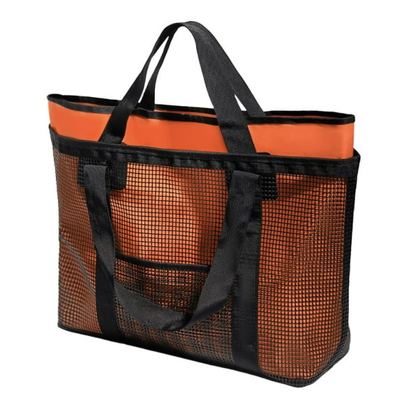 2-in-1 Mesh Beach Bag Large Pool Handbags Lightweight Waterproof Women Mesh Tote for Swimming Pool Travel Work