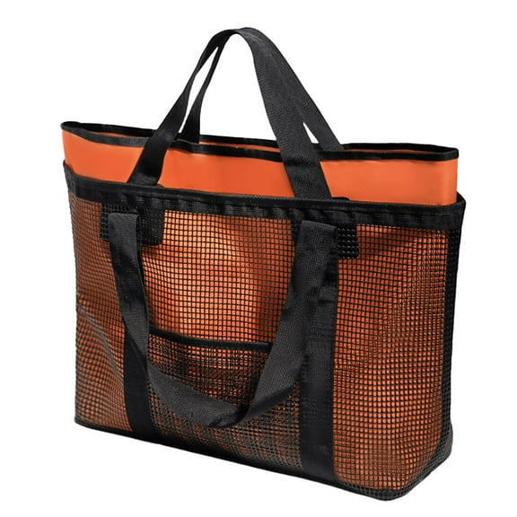 2-in-1 Mesh Beach Bag Large Pool Handbags Lightweight Waterproof Women Mesh Tote for Swimming Pool Travel Work