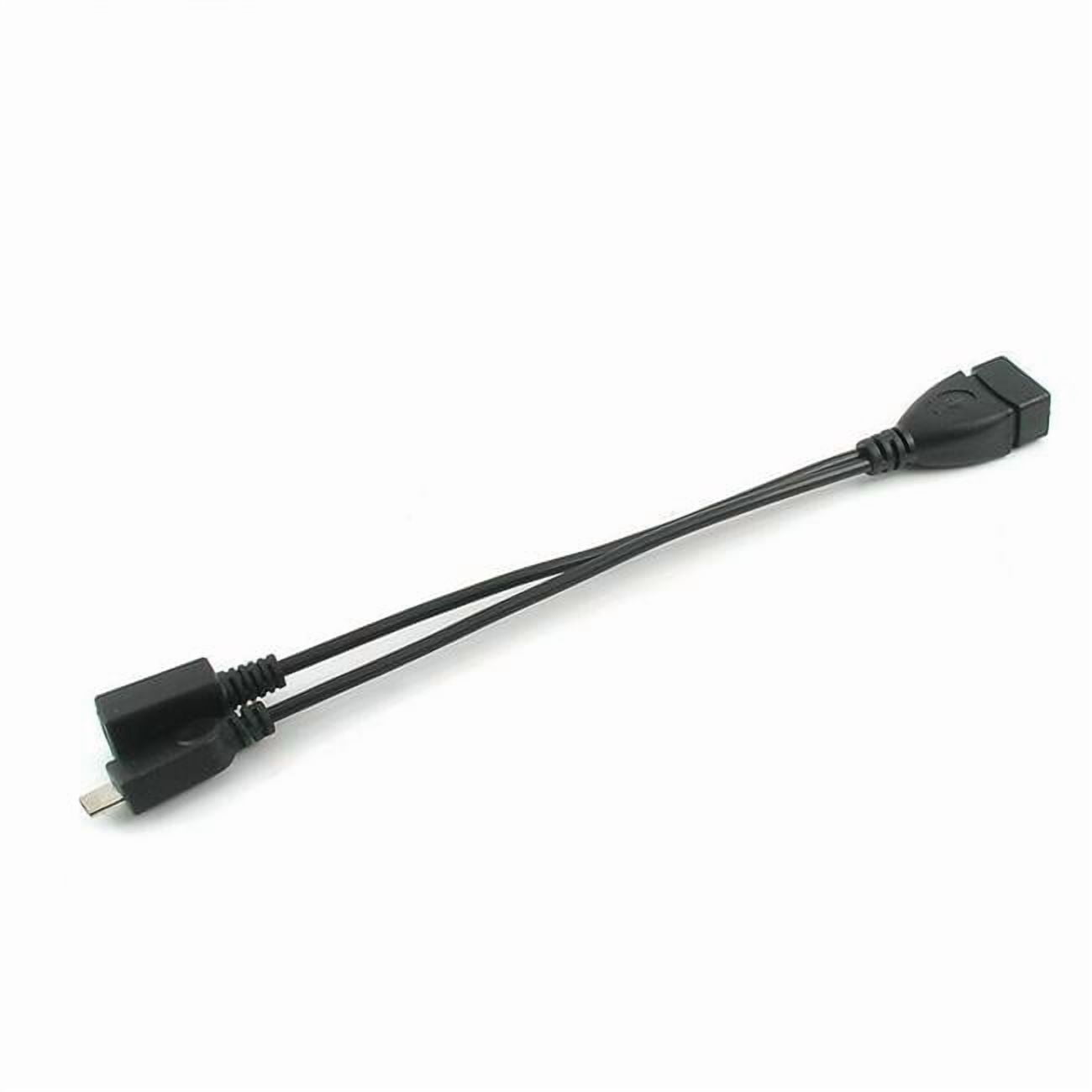 2-in-1 Micro USB to USB Adapter OTG Cable & Power Cable for TV, Streaming Sticks & Media Devices, Black