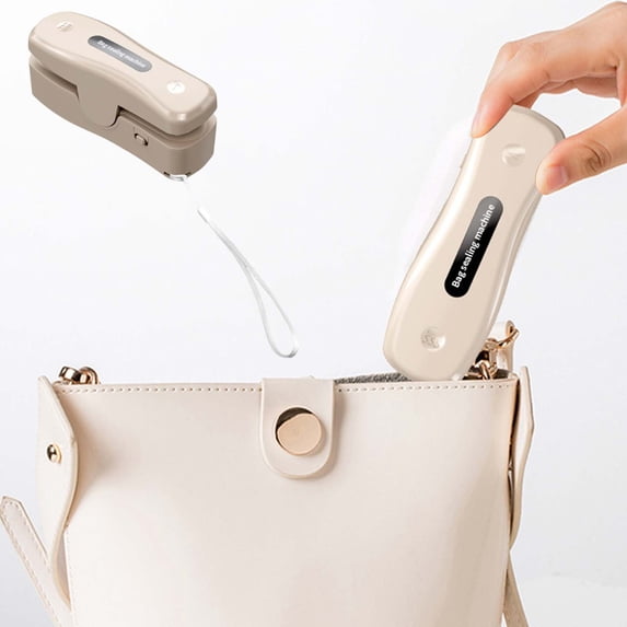 2-in-1 Mini Bag Sealer with Hidden Cutter, USB-C Rechargeable Handheld Heat Sealer for Snacks, Chips & Food Storage, Portable Bag Resealer