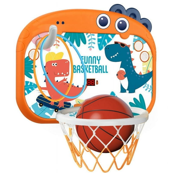 Basketball Hoop Indoor with Electronic Scorer and Sound, Mini Basketball Hoop Set with Ring Toss Game