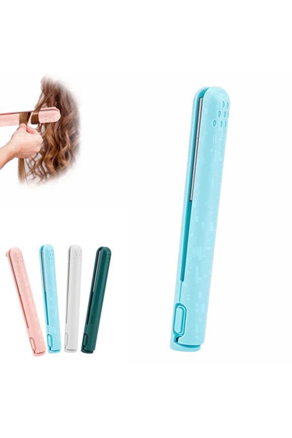2-in-1 Mini Curling Iron for Short Hair | Ceramic-Coated Dual Function Styling Tool - All Hair Types, Fast Heating.