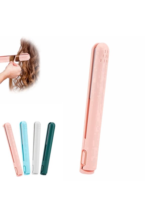 2-in-1 Mini Curling Iron for Short Hair | Ceramic-Coated Dual Function Styling Tool - All Hair Types, Fast Heating.
