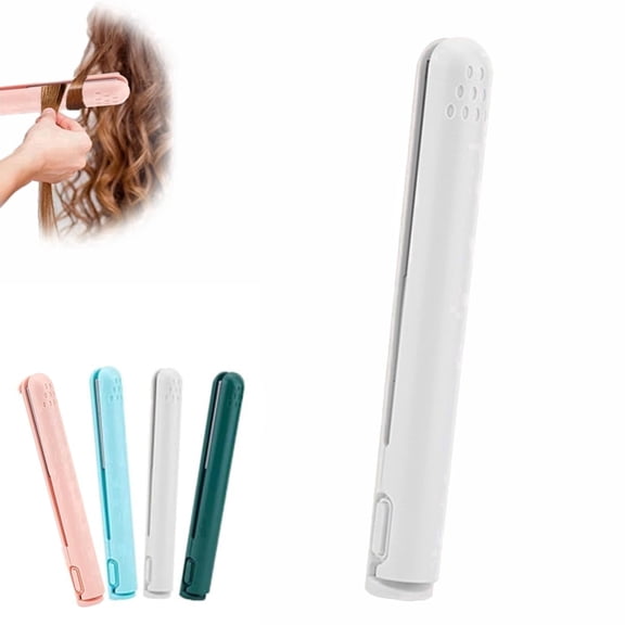 2-in-1 Mini Curling Iron for Short Hair | Ceramic-Coated Dual Function Styling Tool - All Hair Types, Fast Heating.