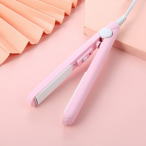 2-in-1 Mini Curling Wand Flat Iron Hair Straightener, Long-Lasting Portable Travel Curling Wand for Women Girls Short Hair, All Hair Types