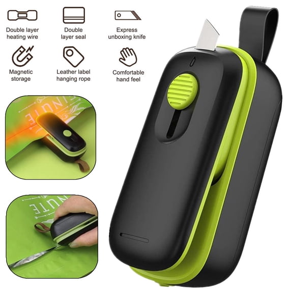 2‑in‑1 Mini Electric Bag Heat Sealer & Cutter, Portable USB Rechargeable Handheld Bag Sealer for Food Storage, Snacks & Plastic Packaging, Compact Heat Sealing Tool