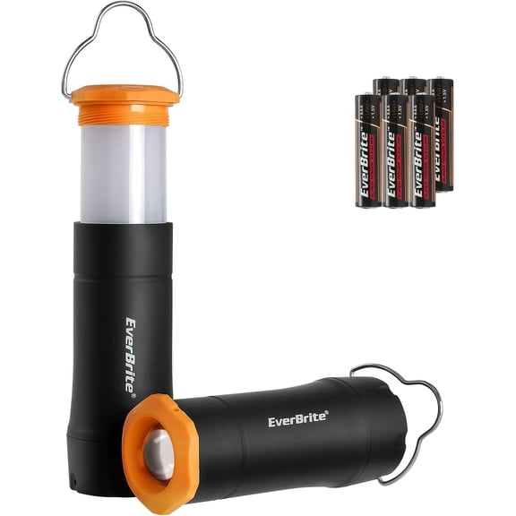 2-in-1 Mini Lanterns and Flashlights with 3 Modes, 2 Pack Portable Outdoor LED Zoomable Torches, Camping Essentials for Hurricane, Hiking, Night Walking, Emergency, Outdoor Lights