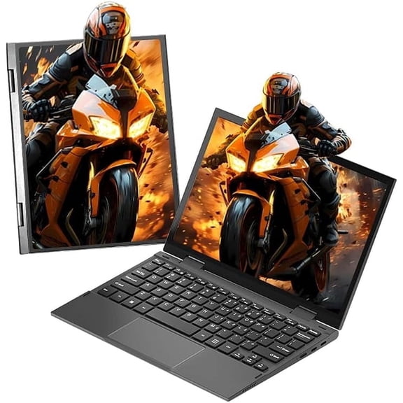 2-in-1 Mini Laptop 10.95" 2K FHD IPS Touchscreen, Celeron N95, 16GB DDR5, 512GB NVMe SSD, Metal Body, Win 11 Pro, Fingerprint Sensor, Backlit Keyboard, Full-Function Type-C