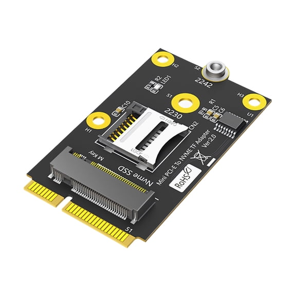 2 in 1 Mini PCIE to TF Card USB2.0 and M.2 Key M Replacement Adapter for Laptop Computer Industrial Motherboards