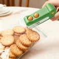 thumbnail image 1 of 2 in 1 Mini Sealer with Cutter,New Handheld Rechargeable Sealer, Crocodile Design Portable Sealing Machine for Chip Snack Small Packages (Green), 1 of 6
