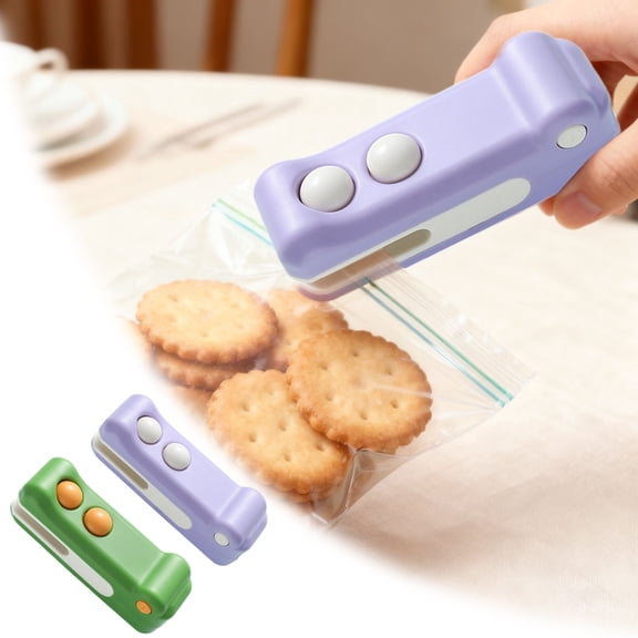 2 in 1 Mini Sealer with Cutter,New Handheld Rechargeable Sealer, Crocodile Design Portable Sealing Machine for Chip Snack Small Packages (Purple)