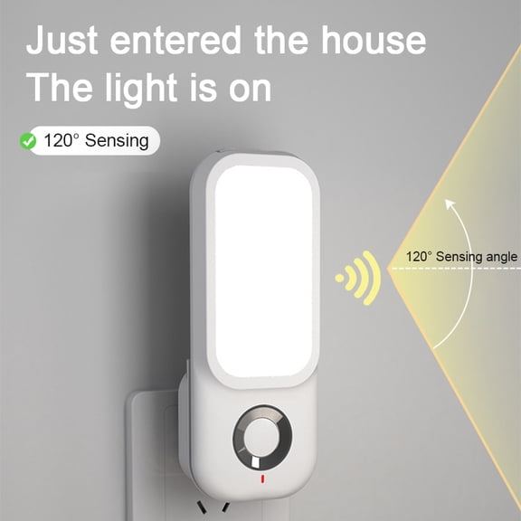 2-in-1 Motion Sensor LED Night Light with Detachable Flashlight, Wireless Charging Plug-In Lamp for Hallway Bedroom Stairs